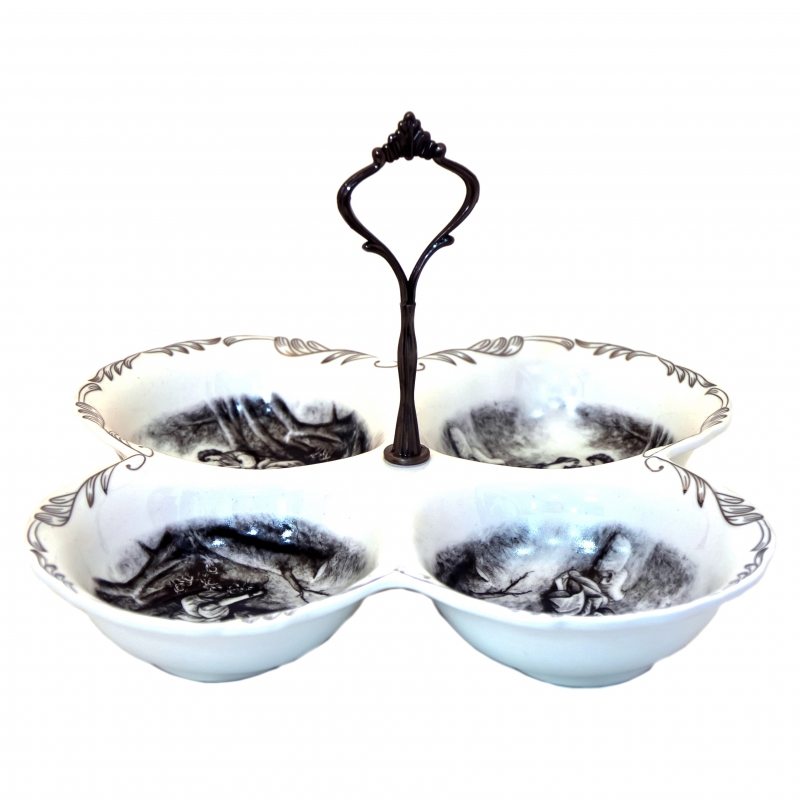 Մատուցարան Կտրվածքով TITAN MSM-009 Սև Նկարով 4տեղ 2